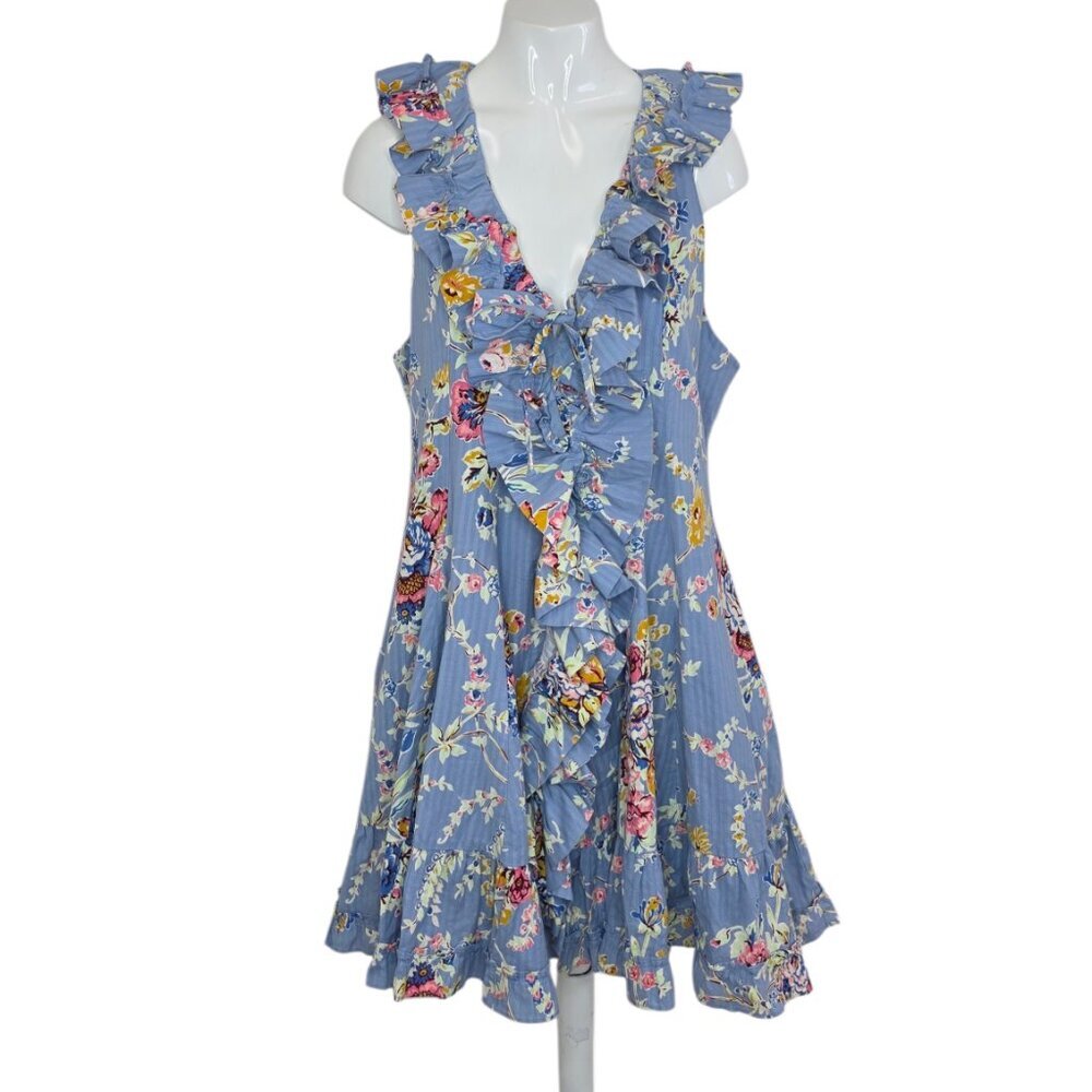 Love The Label Bowie Ruffle Mini Dress, Floral, Cotton, Boho, Whimsy, Sz M
